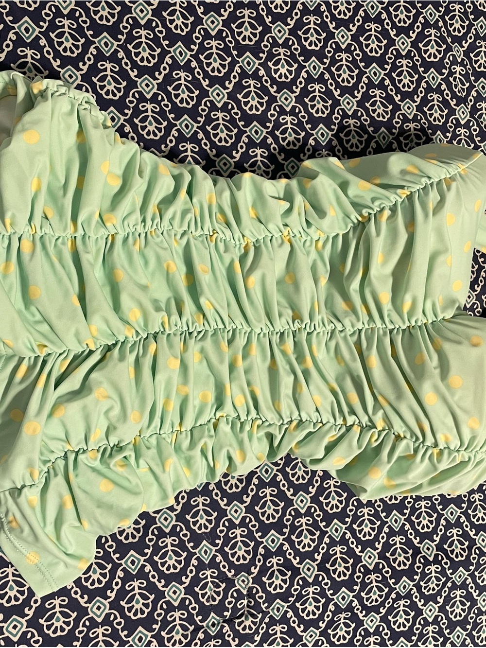 Unique Vintage Mint Green Polka Dot One-Piece Swimsuit